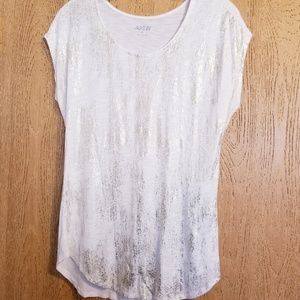 Apt. 9 Gold Decorated Soft White Short Sleeve Tee